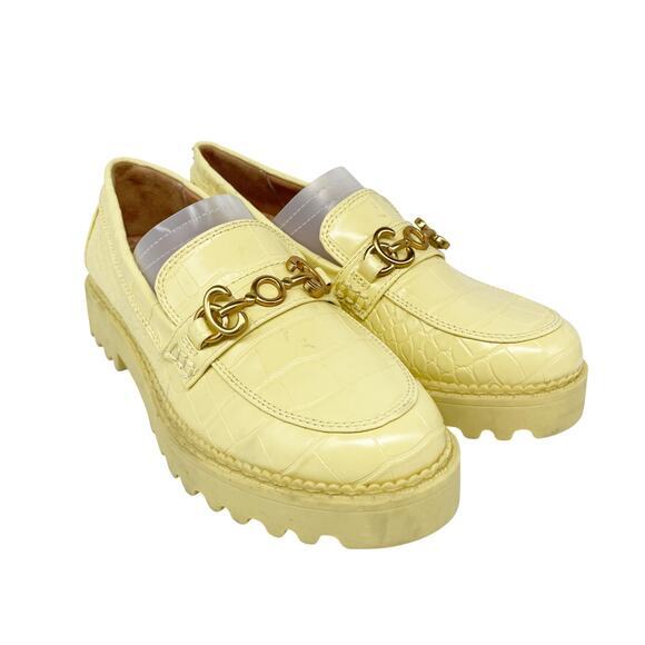 Sam Edelman Shoes - Circus NY by Sam Edelman Deana Crocodile Embossed Loafers Yellow Size 6.5‎ M